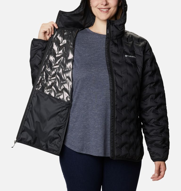 Columbia Delta Ridge Hette Dunjakker Dame Svarte | Plus Size 28576J